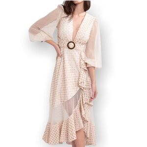 PATBO Eyelet and Mesh MIdi Dress